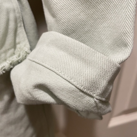 Zara denim oversized jacket w waist tie in green NWOT - Picture 14 of 17